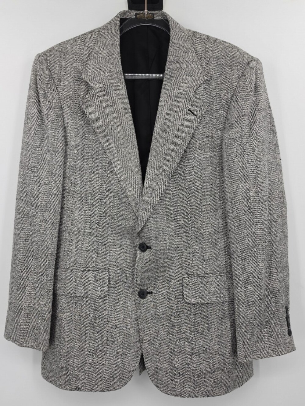 Robert Stock Kikuna Silk Vintage Herringbone Tweed Sport Coat Mens Classic